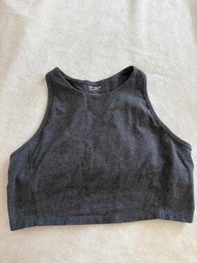 tek gear Charcoal High Neck Cropped Sports Tank